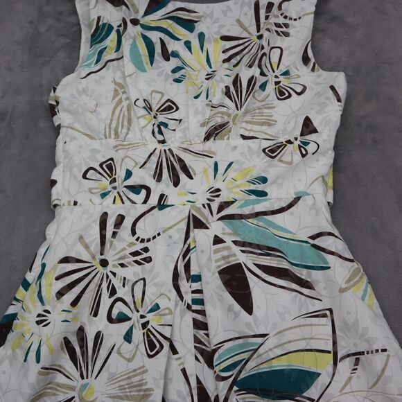 Dressbarn Dress Womens 4 Multicolor Sleeveless Scoop Neck Pleated Knee Length - Picture 16 of 16